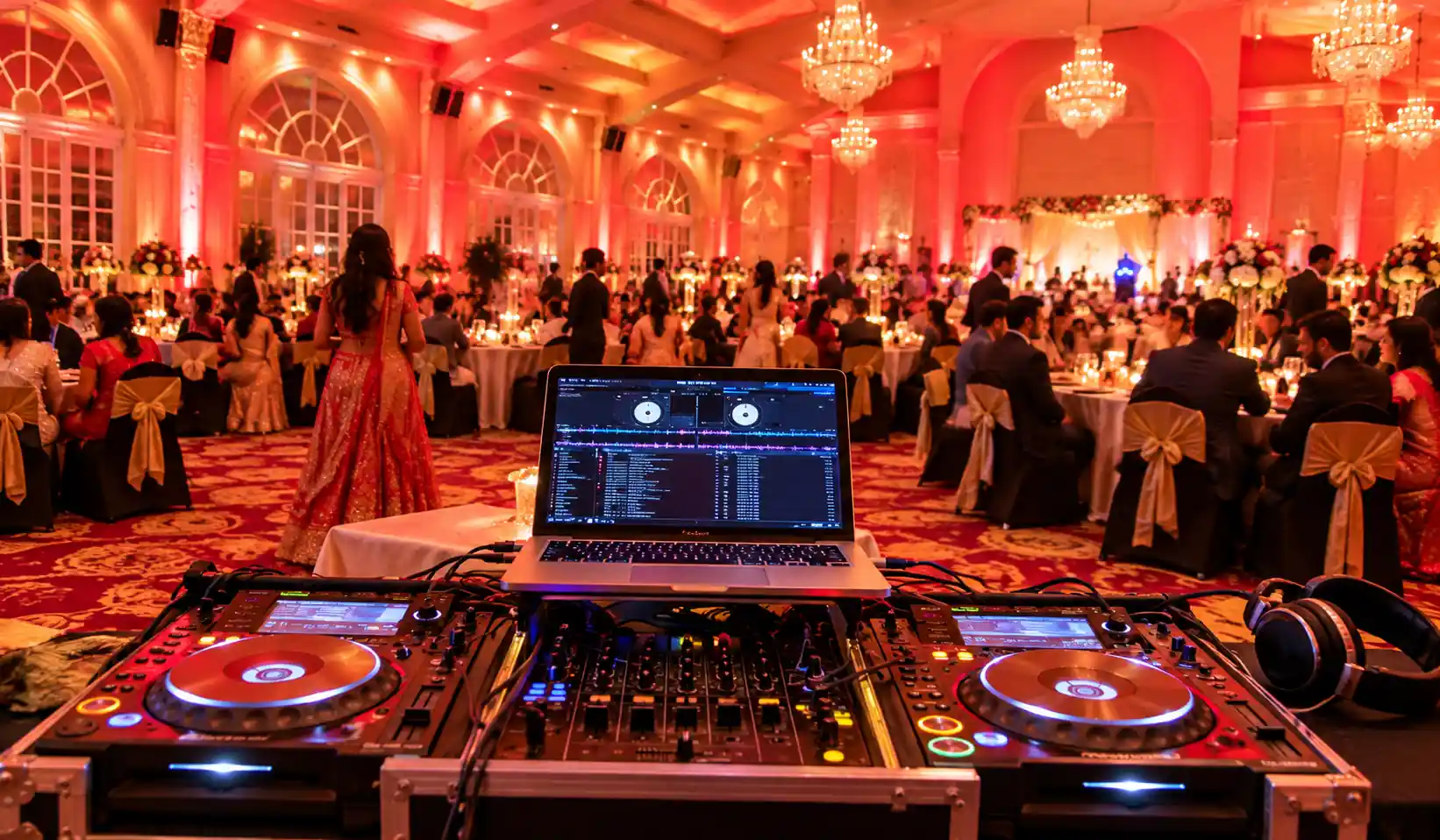DJ Booth at a Grand Indian Wedding